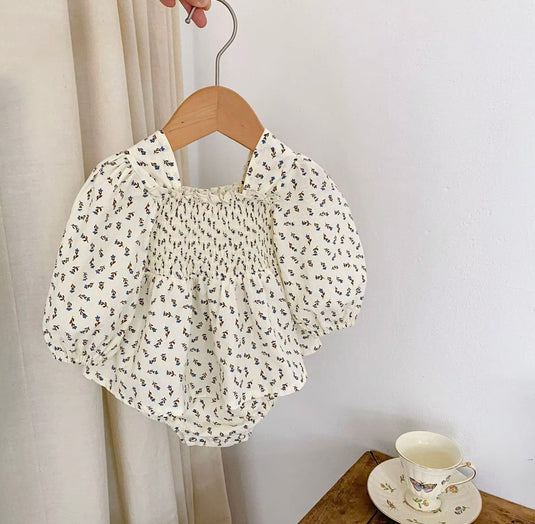 Cache-couches bébé manches bouffantes chic en coton – Kali - Boutique Kaki Lilas