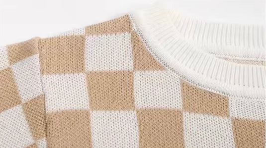 Ensemble garçon tricot à carreaux Kali