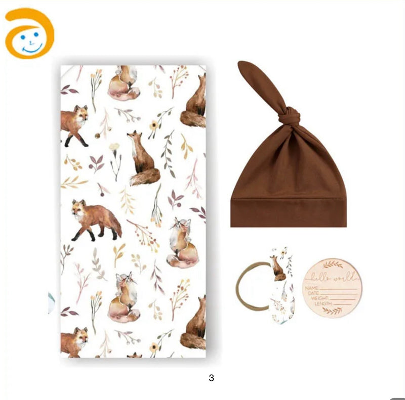 Chargez l&#39;image dans la visionneuse de la galerie, Cocon naissance Kali– Couverture, bonnet et bandeau - Boutique Kaki Lilas
