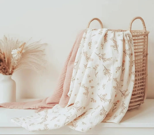 Trio de mousselines en coton doux pour bébé – Modèle Kali - Boutique Kaki Lilas